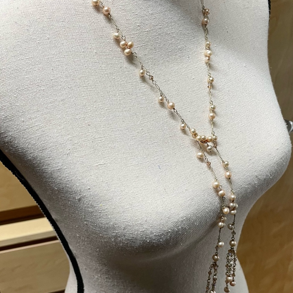 Sophia & Chloe “Enchanted Ivory” Long Pearl Lariet Necklace